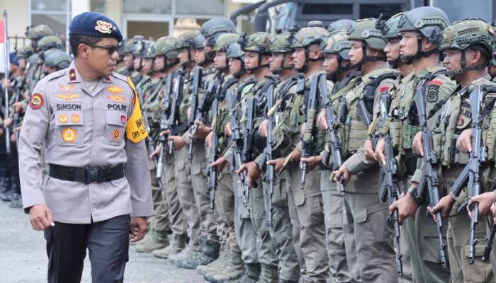 Satbrimob Polda Gorontalo Kembali dari Papua, Wakapolda Pimpin Upacara Penyambutan