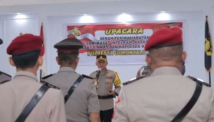 Kapolres Gorontalo Kota Pimpin Sertijab Pejabat Utama dan Kapolsek