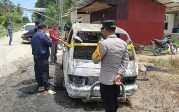 Pamapta Polres Pohuwato Bergerak Cepat, Mobil Carry Terbakar di Hulawa Diduga Angkut Solar Ilegal